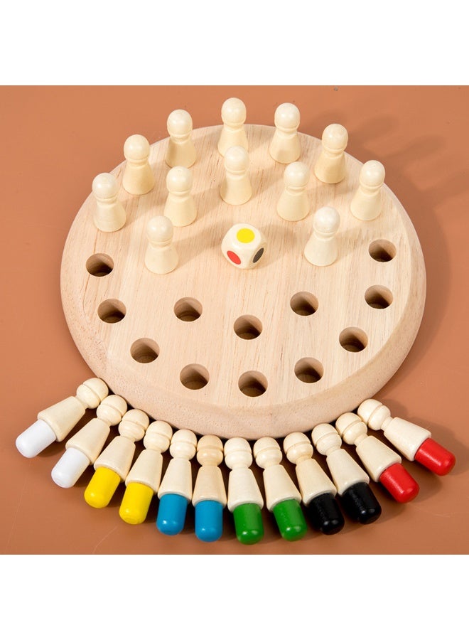 كابسترو لعبة شطرنج الذاكرة الخشبية الملونة للأطفال - مجموعة ألعاب لوحية لتنمية المنطق والتركيز، نشاط تفاعلي لتنمية التفكير مناسب للعب العائلي والتعلم المبكر - لوحة شطرنج ذاكرة ملونة صغيرة الحجم - Image 3